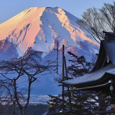 冬の承天寺と富士山