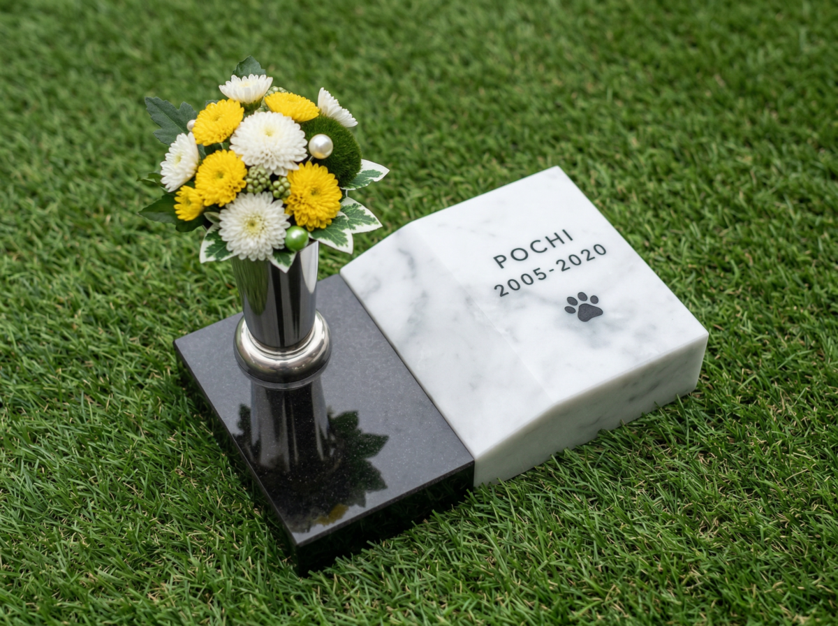 カロート式の動物用のオプション墓石