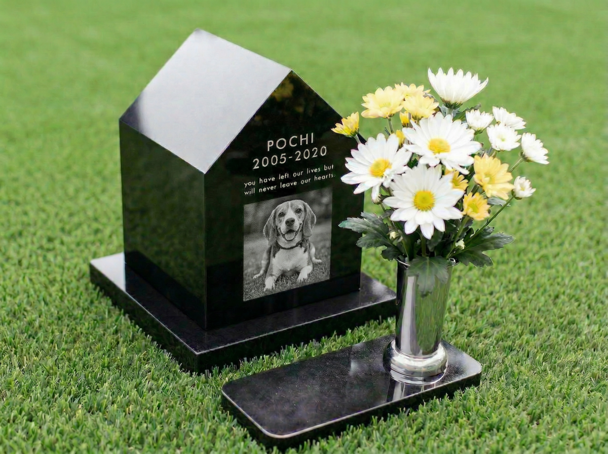置型の動物用のオプション墓石