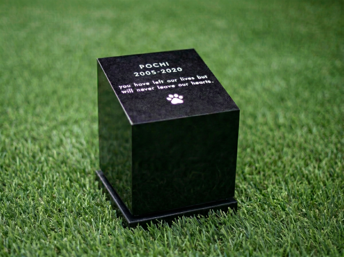 置型の動物用のオプション墓石